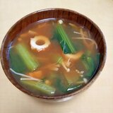 小松菜とちくわの味噌汁